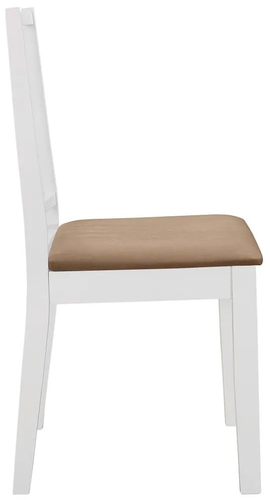 Καρέκλες Τραπεζαρίας με Μαξιλάρια 4 τεμ. Λευκές από Μασίφ Ξύλο - Λευκό