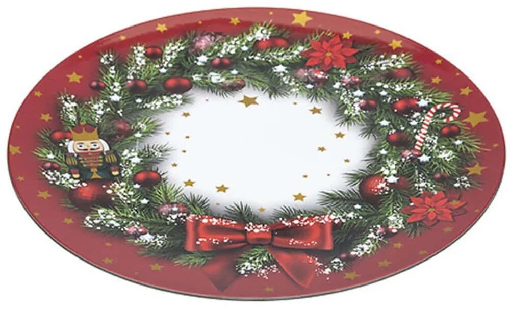Χριστουγεννιάτικη Πιατέλα Στεφάνι 07.183352 Φ33cm Multi