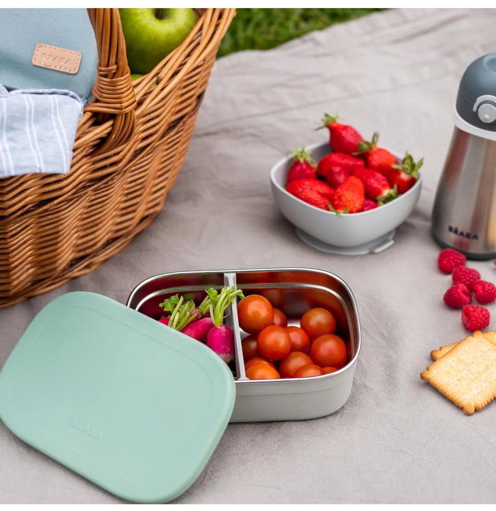 Béaba Δοχείο Φαγητού Ανοξείδωτο Velvet grey/Sage green