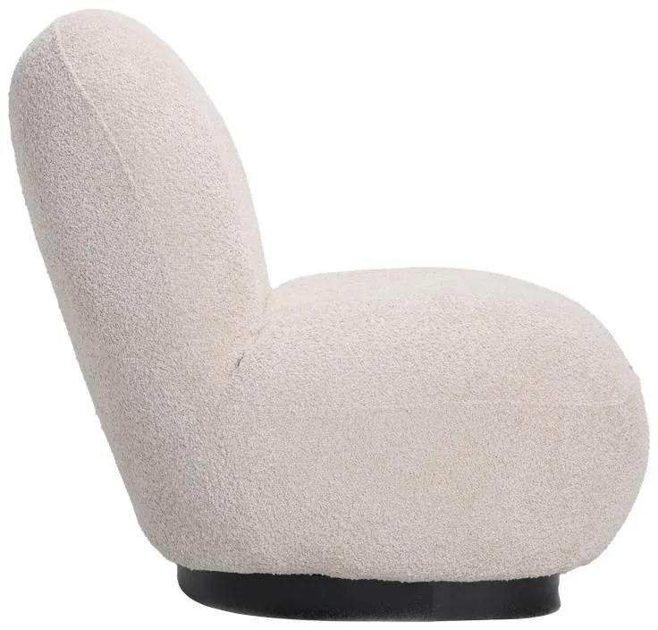 Πολυθρόνα Rosalie μπουκλέ ύφασμα σε μπεζ απόχρωση με μαύρη βάση 85x82x77εκ 85x82x77 εκ.