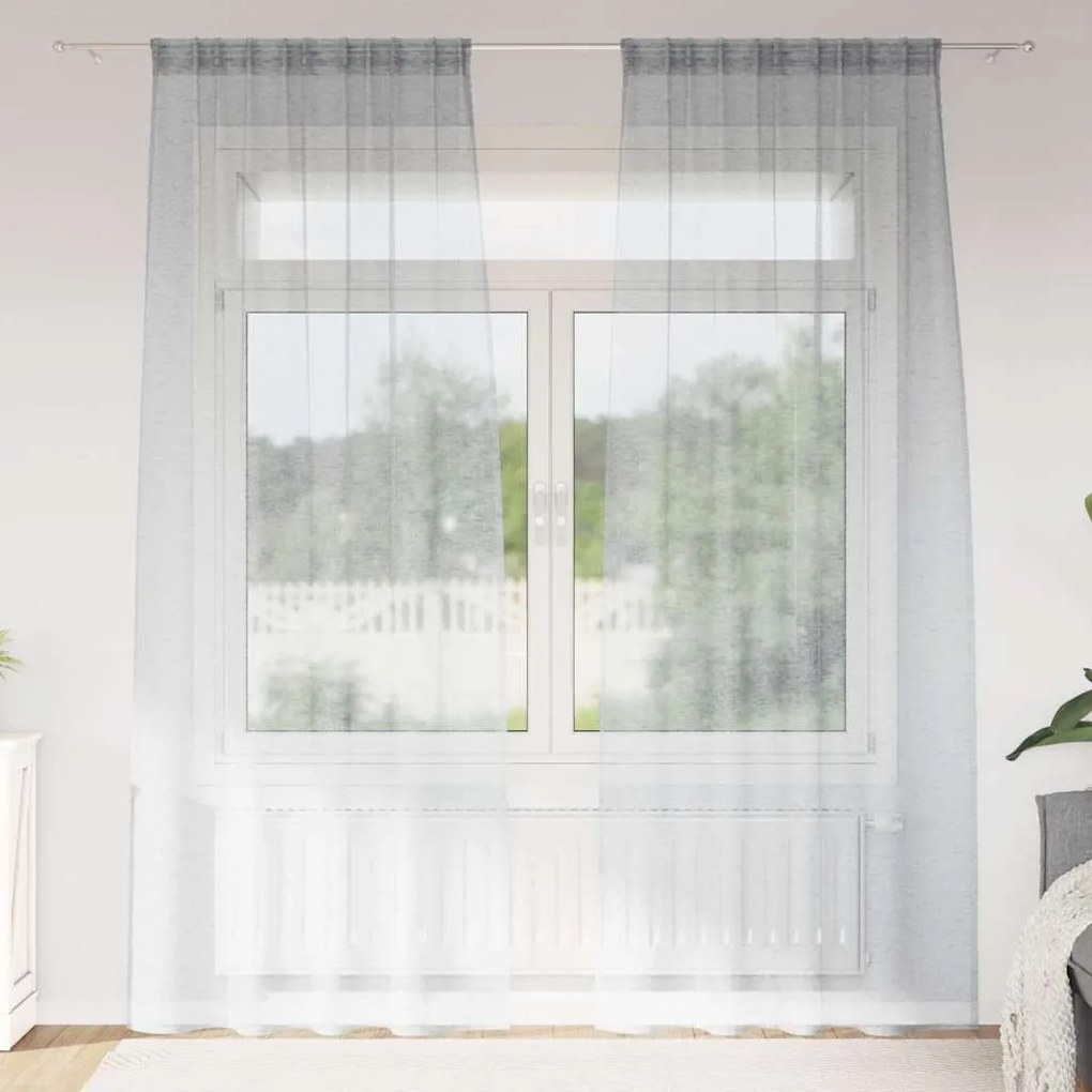 vidaXL Κουρτίνες 2 pcs Σκούρο γκρι 140 x 245 εκ. Πολυεστέρας