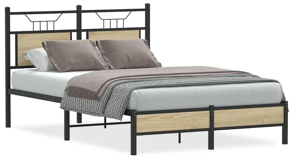 vidaXL Πλαίσιο Κρεβατιού Χωρ. Στρώμα Sonoma Δρυς 120x200εκ. Επ. Ξύλο