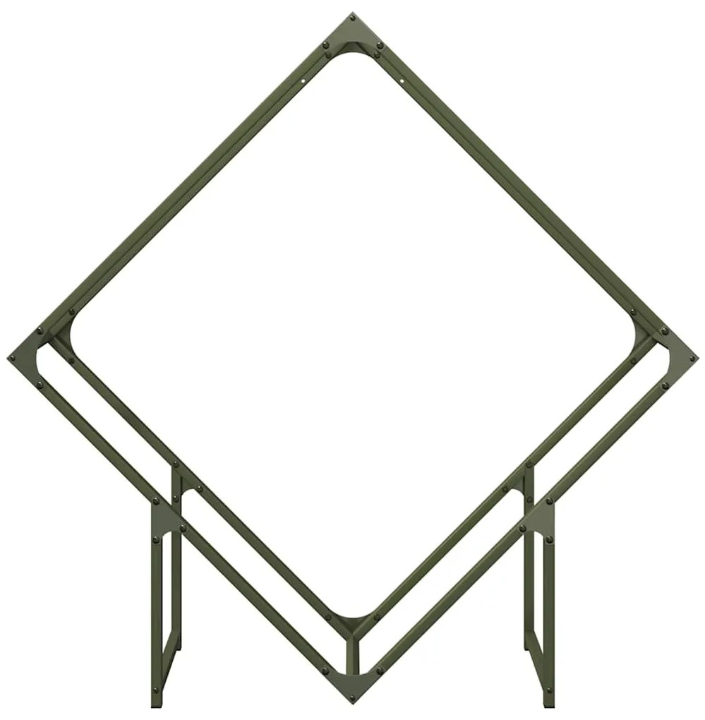 vidaXL Ράφι για καυσόξυλα Ελαιοπράσινο 100x25x100 cm