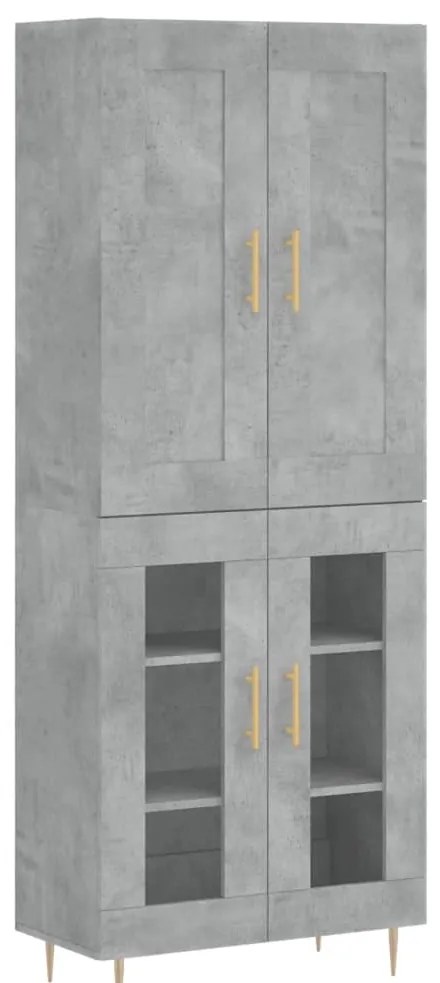 vidaXL Ντουλάπι Γκρι Σκυροδέματος 69,5x34x180 εκ. Επεξεργασμένο Ξύλο