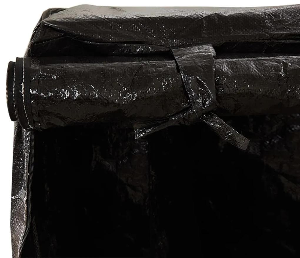 Κάλυμμα Κούνιας με 8 Κρίκους 125x90x135/165 εκ. Πολυαιθυλένιο - Μαύρο