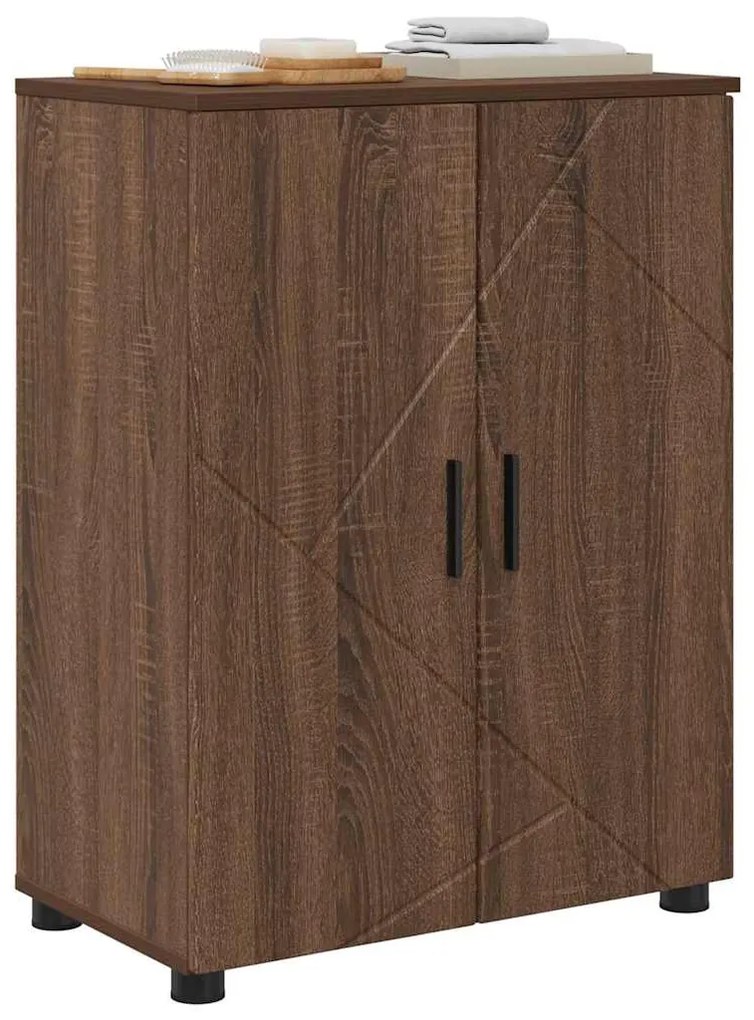 vidaXL Ντουλάπι Μπάνιου με αποθήκευση Καφέ δρυς 60 x 35 x 80 εκ