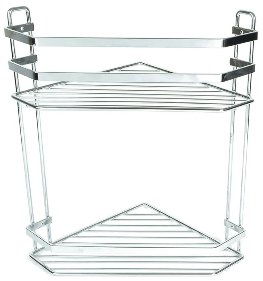 Εταζέρα 2 Όροφη Γωνιακή Μεταλλική Inox Elegant Estia 20x20x31εκ. 02-6457