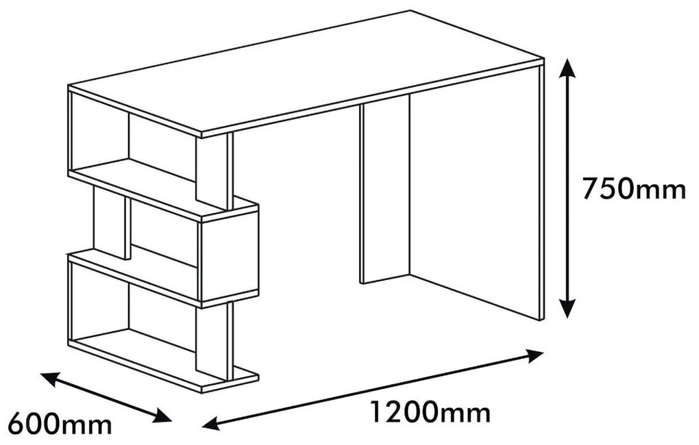 Γραφείο AIGINA Λευκό/Κόκκινο/Μαύρο 120x60x75cm - 14410002 - 14410002