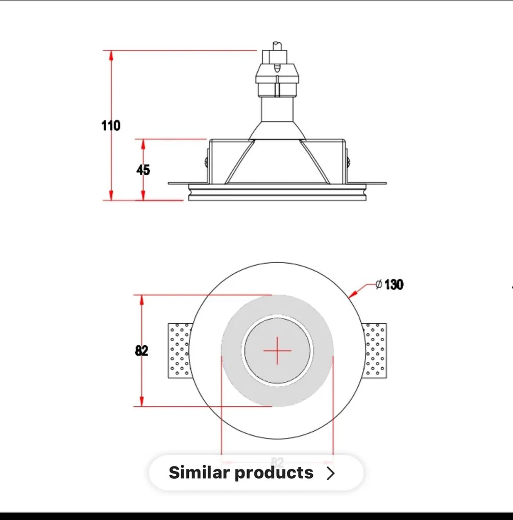 SE-SPG-DL-WH2 YESO SPOT GYPSUM DOWNLIGHT WHITE GU10