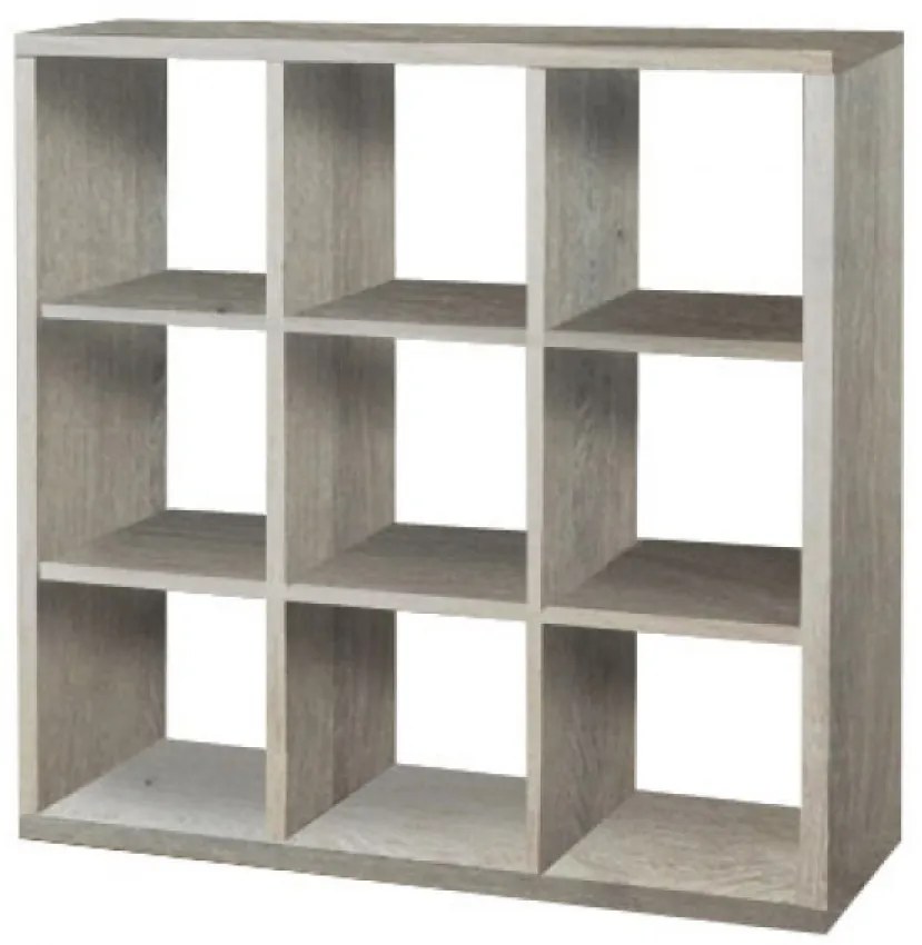 Intrahome Βιβλιοθήκη με κύβους 3x3 σε χρώμα σταχτί 110x35x110 Intrahomesa-00652745