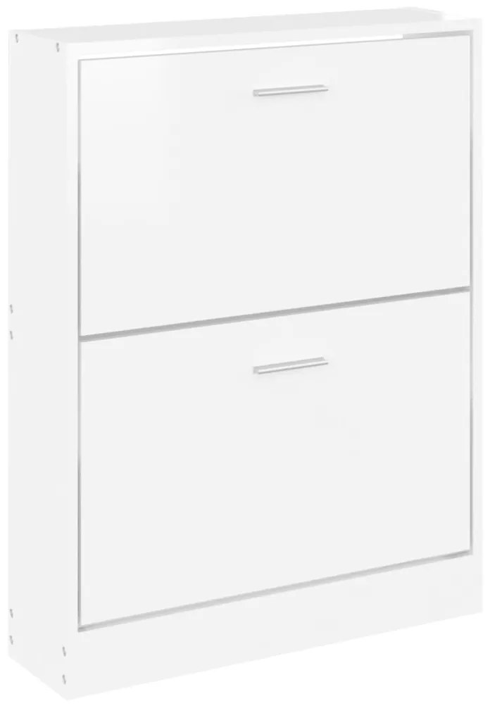 vidaXL Παπουτσοθήκη Γυαλιστερό Λευκό 59x17x81 εκ. Επεξεργασμένο Ξύλο