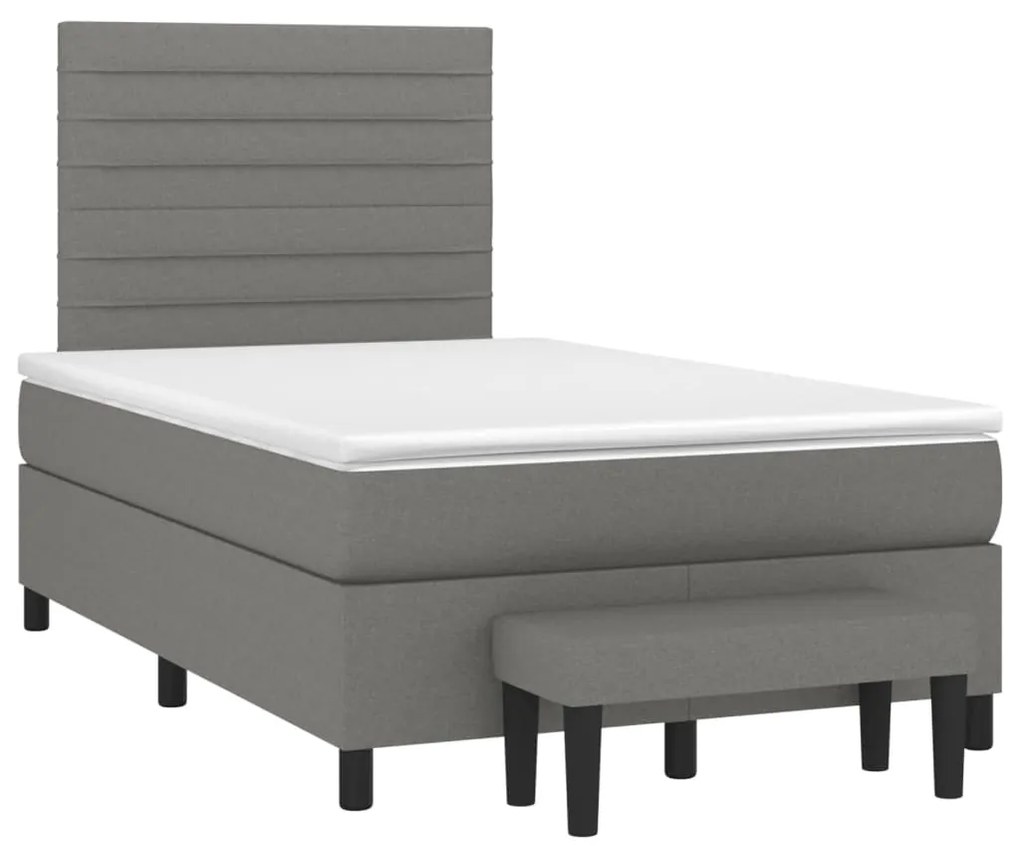 ΚΡΕΒΑΤΙ BOXSPRING ΜΕ ΣΤΡΩΜΑ ΣΚΟΥΡΟ ΓΚΡΙ 120X200 ΕΚ. ΥΦΑΣΜΑΤΙΝΟ 3136662