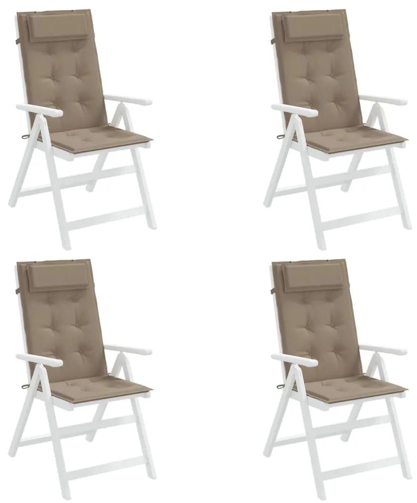 vidaXL Μαξιλάρια Καρέκλας με Πλάτη 4 τεμ. Taupe από Ύφασμα Oxford