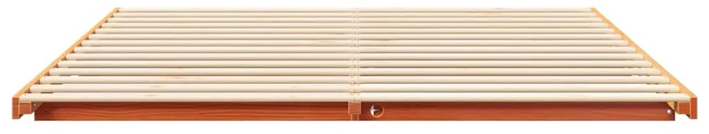 vidaXL Κρεβάτι δαπέδου Καφέ κεριού 180 x 210 cm Μασίφ ξύλο πεύκου
