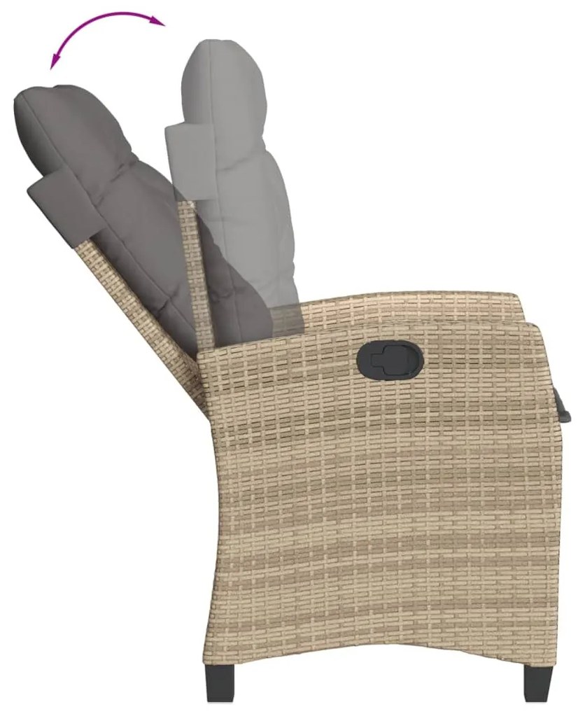 Σετ Τραπεζαρίας Κήπου 3 τεμ. Μικτό Μπεζ Συνθ. Ρατάν & Μαξιλάρια 3212822