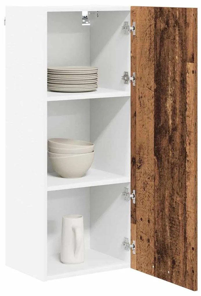 vidaXL Κρεμαστό ντουλάπι με αποθήκευση Παλιό ξύλο 40 x 31 x 100 εκ.