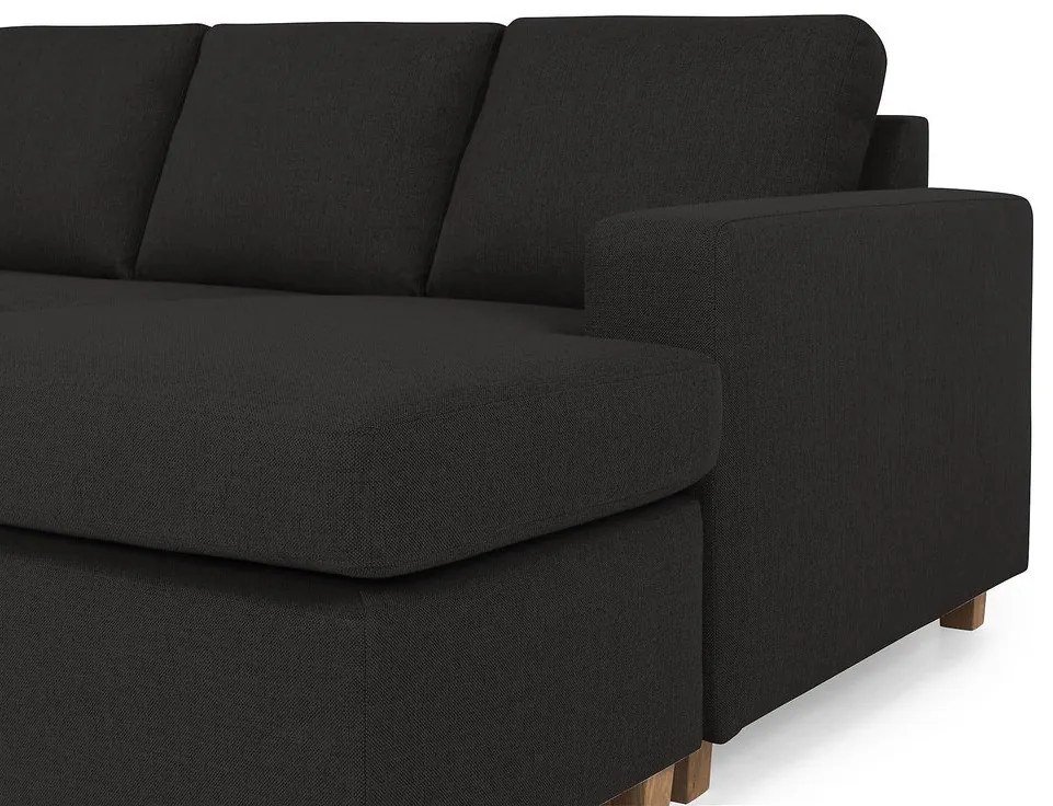 Γωνιακός Καναπές Scandinavian Choice C161, Μαύρο, 344x199x80cm