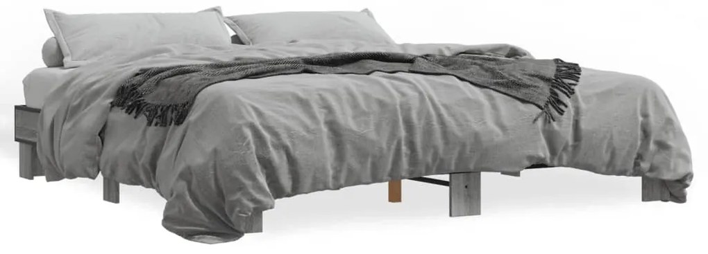 vidaXL Πλαίσιο Κρεβατιού Γκρι Sonoma 180x200 εκ. Επεξ. Ξύλο &amp; Μέταλλο