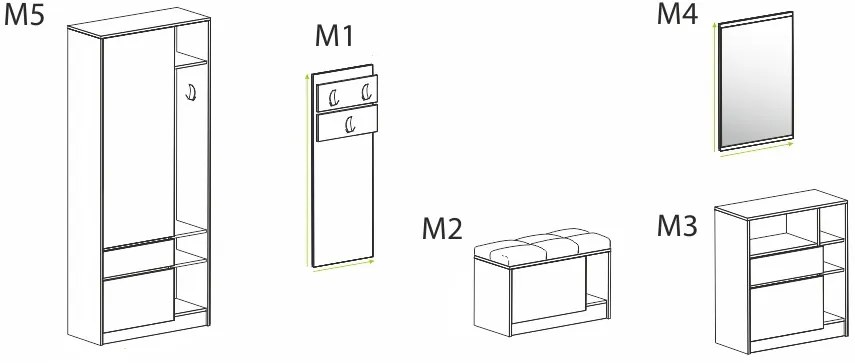 Σύνθεση εισόδου ξύλινο PANDORA 2 250х211х37 DIOMMI 42-020