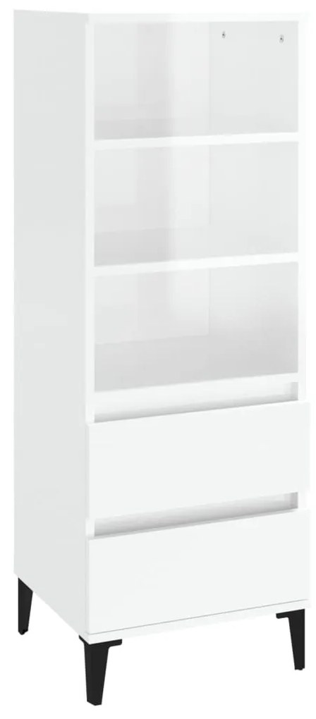 vidaXL Ντουλάπι Γυαλιστερό λευκό 40x36x110 εκ. από Επεξεργασμένο Ξύλο