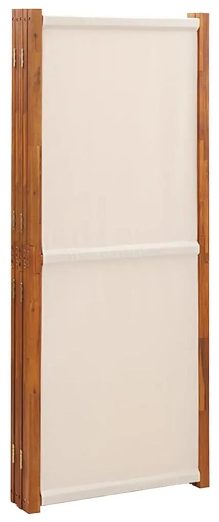 vidaXL Διαχωριστικό Δωματίου με 5 Πάνελ Λευκό Κρεμ 350 x 180 εκ.