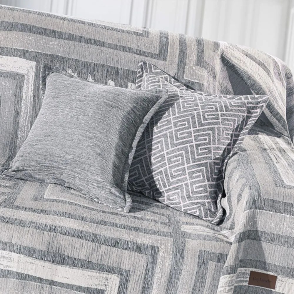 Μαξιλαροθήκη Διακοσμητική Draw Δύο Όψεων Silver Guy Laroche 50X50 Cotton-Acrylic