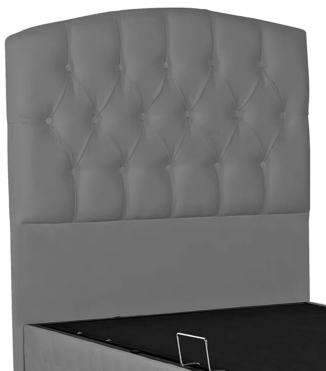 Κρεβάτι Lanse pakoworld μονό με αποθηκευτικό χώρο ανθρακί βελούδο 120x200εκ