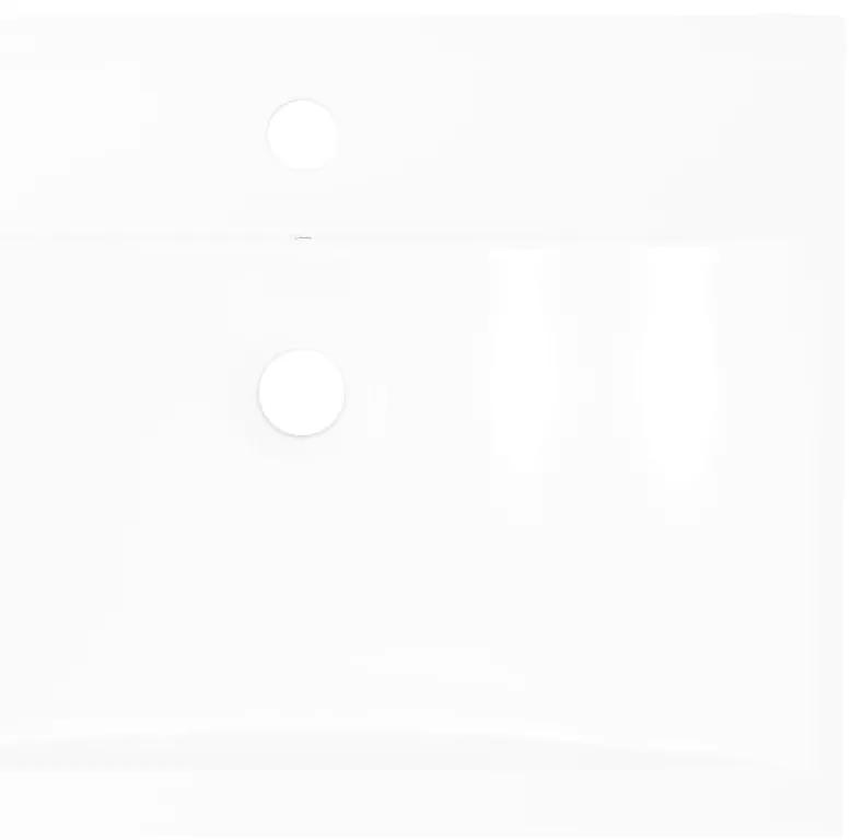 Νιπτήρας Πολυτελής Ορθογώνιος με Οπή Βρύσης Λευκός 60x46 εκ. Κεραμικός - Λευκό