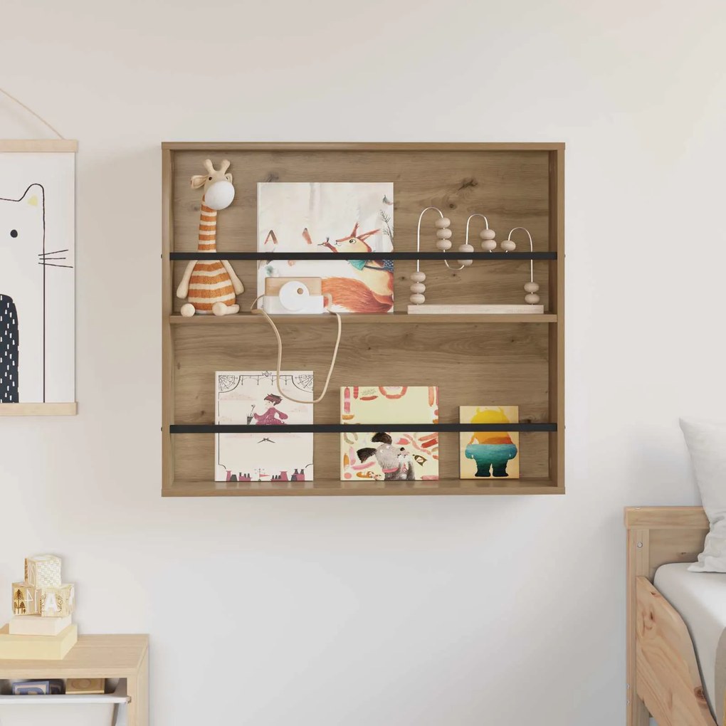 vidaXL Ράφι Περιοδικών Artisan Oak 80 x 12 x 70 εκ Επεξεργασμένο ξύλο