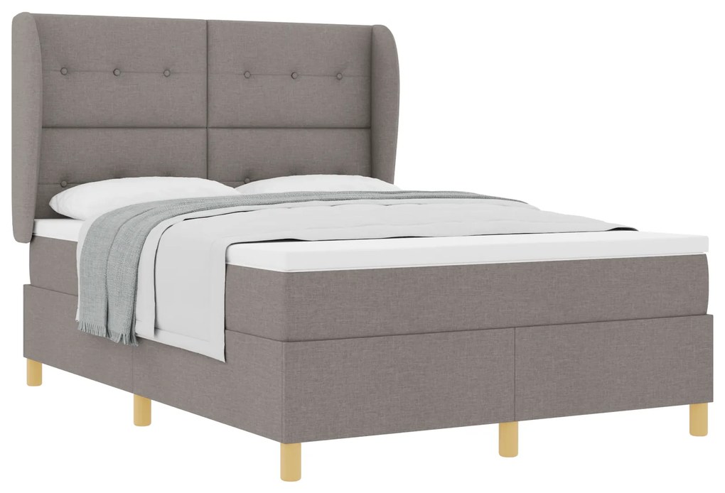 vidaXL Κρεβάτι Box Spring με Στρώμα Ταμπα 140x190 εκ. Ύφασμα