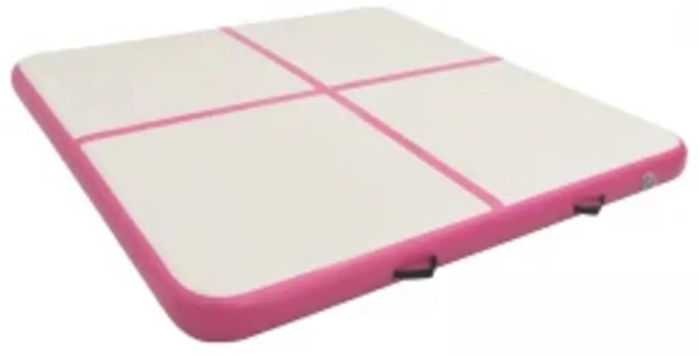 vidaXL Στρώμα Ενόργανης Φουσκωτό Ροζ 200 x 200 x 15 εκ. PVC με Τρόμπα