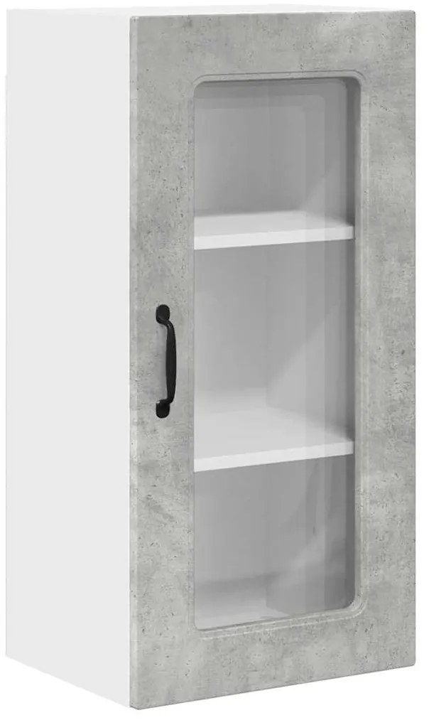 vidaXL Ντουλάπα Κουζίνας με ράφι 2 pcs Σκυρόδεμα Γκρι 40 x 31 x 80 εκ.