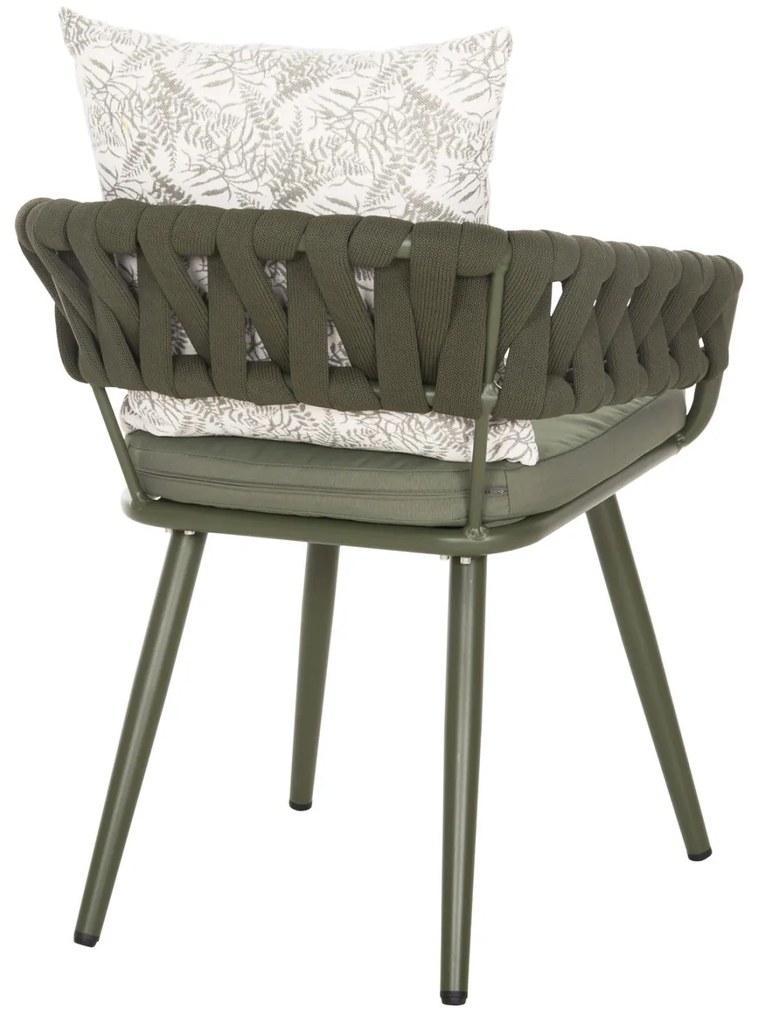 Καρέκλα - Πολυθρόνα CAMDEN C6141.09 Αλουμινίου Dark Olive με Μαξιλάρι σε Σχέδιο Print 56x60x72-87Υεκ 56x60x87 εκ.