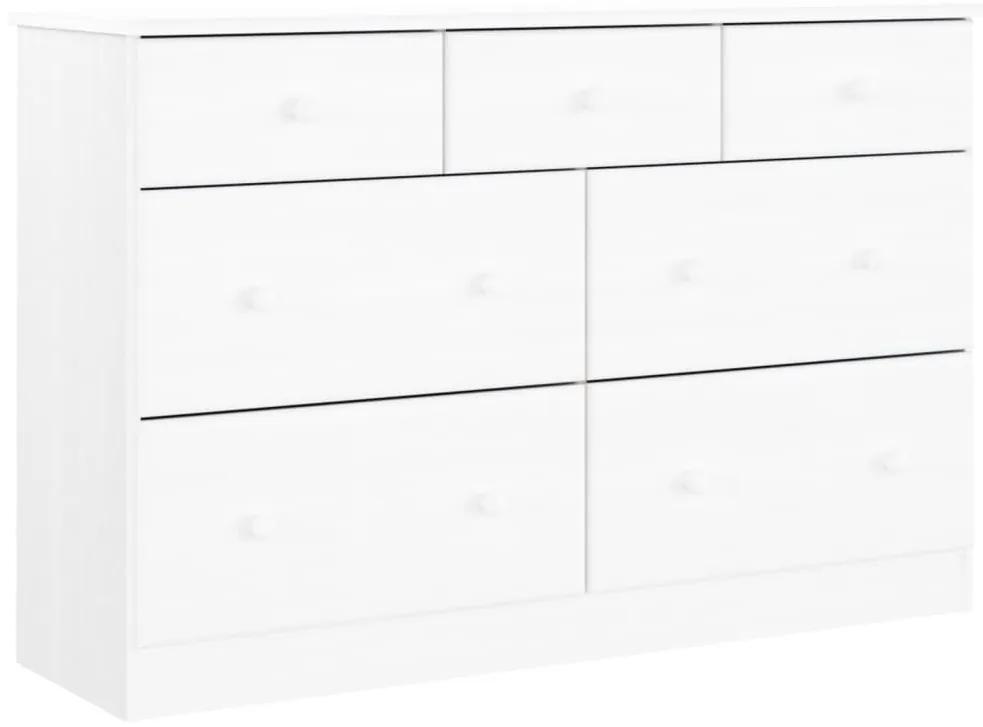 vidaXL Συρταριέρα ALTA Λευκή 112 x 35 x 73 εκ. από Μασίφ Ξύλο Πεύκου