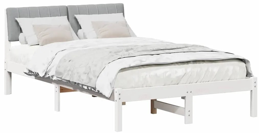 vidaXL Σκελετός Κρεβατιού Λευκό και ανοιχτό γκρι 120 x 190 cm