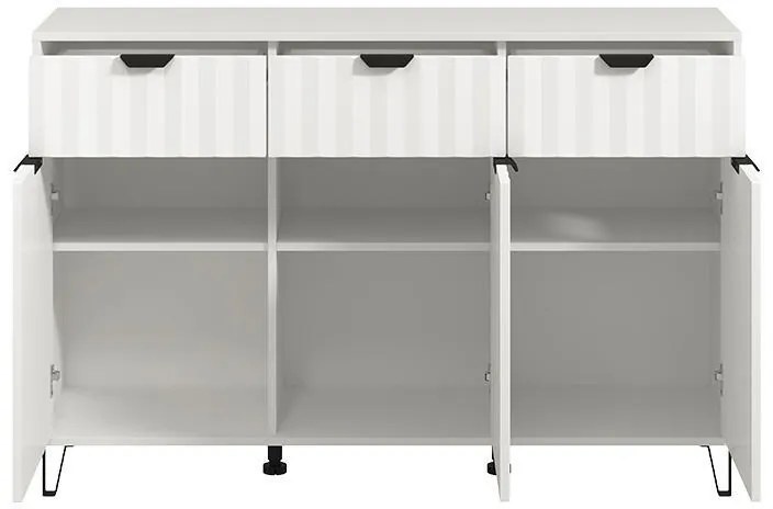 Κομότα - Μπουφές Brest 3K3F Λευκό - Λευκό Ματ 138x40x90 εκ. 138x40x90 εκ.