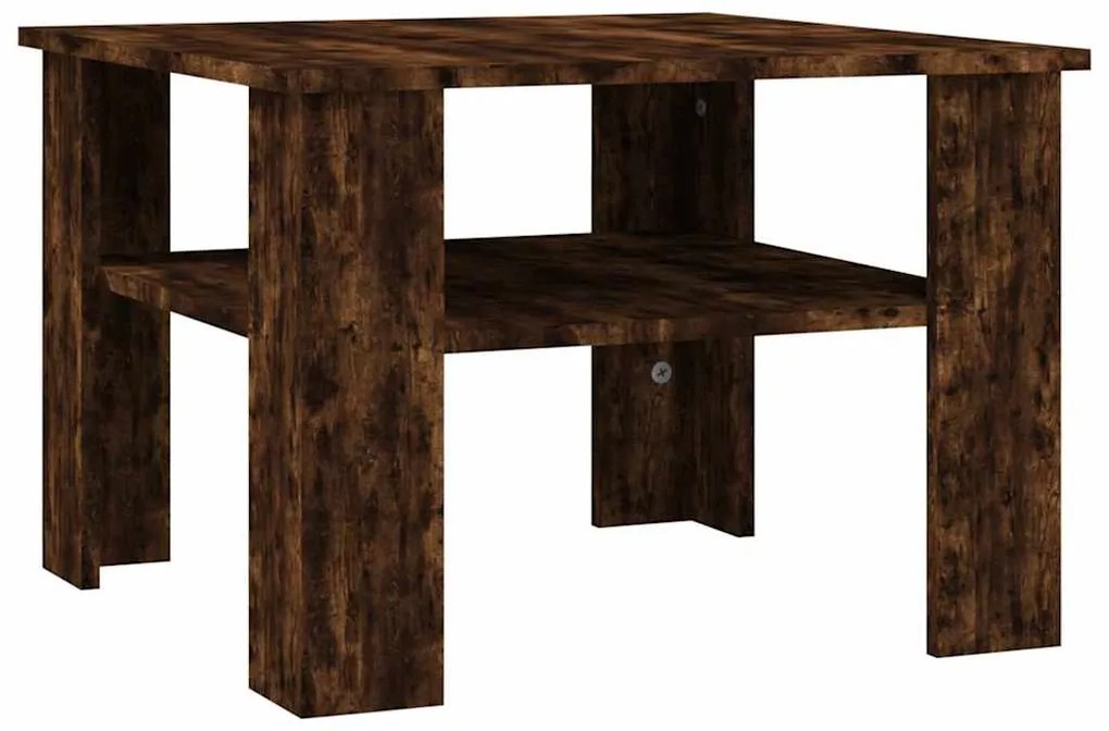 vidaXL Τραπεζάκι Σαλονιού Καπνιστή Δρυς 60x60x42 εκ. Επεξεργ. Ξύλο