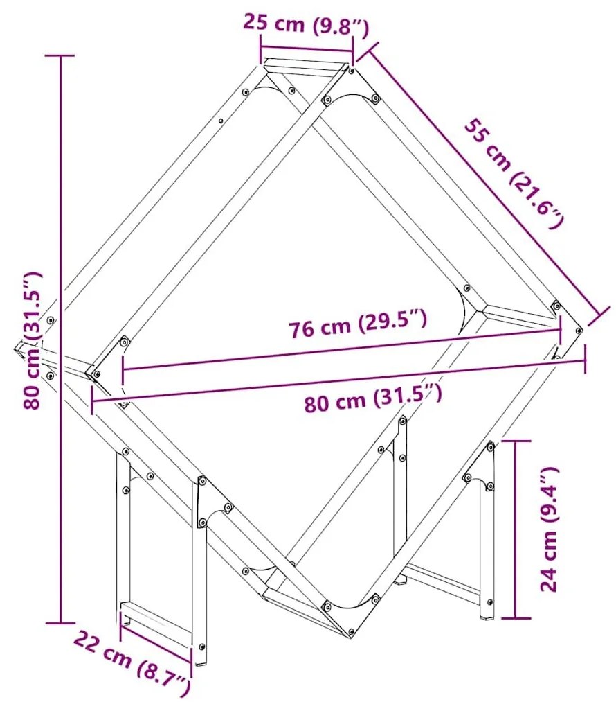 Ράφι για καυσόξυλα 80x25x80 εκ. Ατσάλι ψυχρής έλασης - Πράσινο