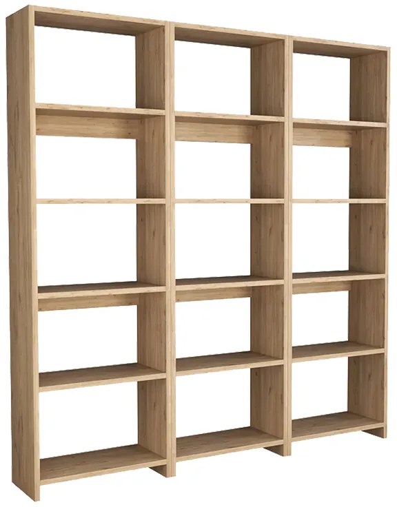 Βιβλιοθήκη Rabuku pakoworld σε oak απόχρωση 146x22x160εκ
