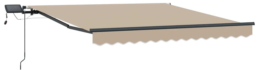 vidaXL Μηχανική Ανασυρόμενη Τέντα με LED Μπεζ 300x250 cm
