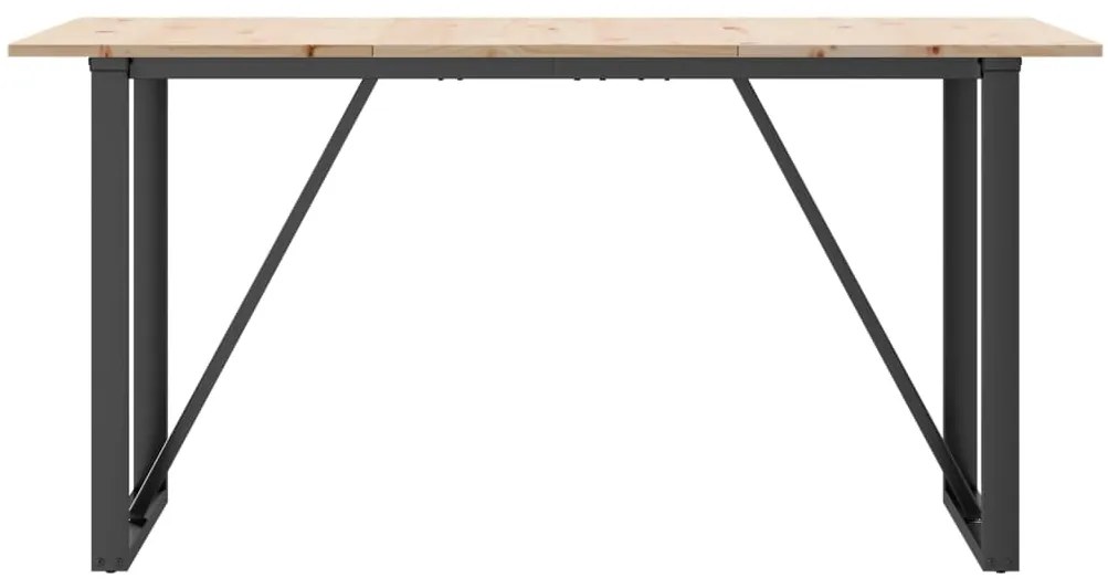 vidaXL Τραπέζι Τραπεζαρίας Πλαίσιο ΟΜασίφ Πεύκο/Ατσάλι