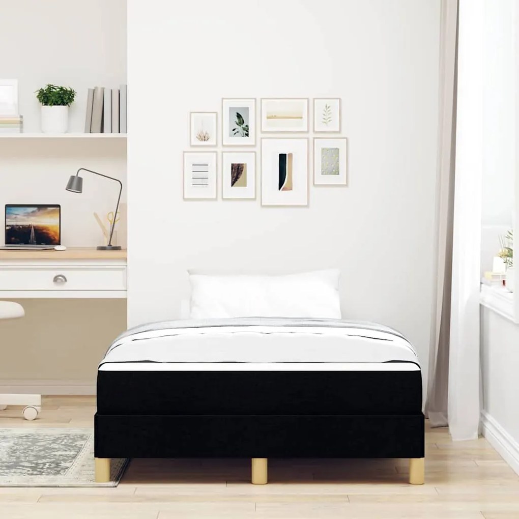 vidaXL Κρεβάτι με ελατήρια Μαύρο και Καφέ 120 x 200 cm