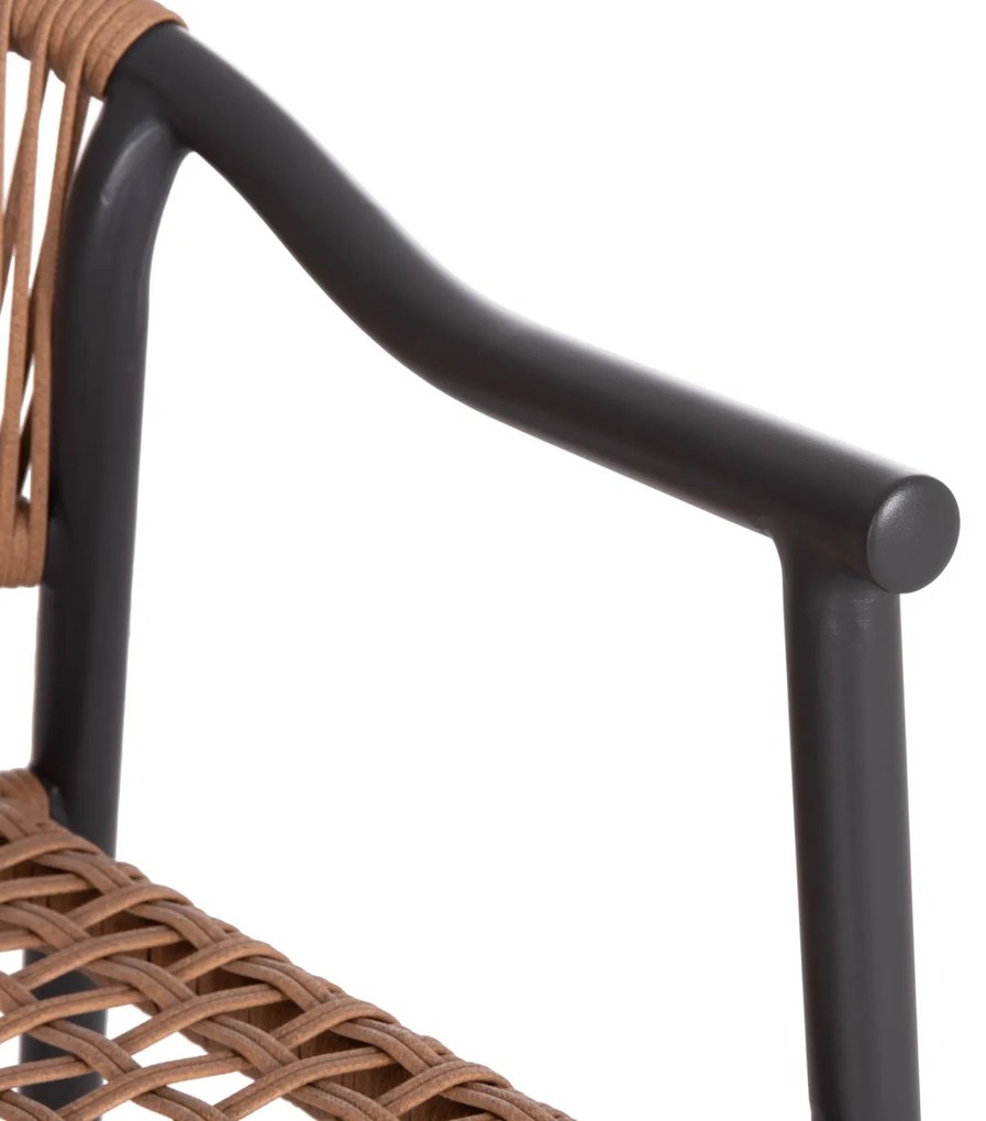 Καρέκλα - Πολυθρόνα KERLY C6050.10 Αλουμινίου Σκούρο Γκρί - Συνθετικό Rattan Μπέζ 54x58,5x76Υ εκ. 54x58.5x76 εκ.