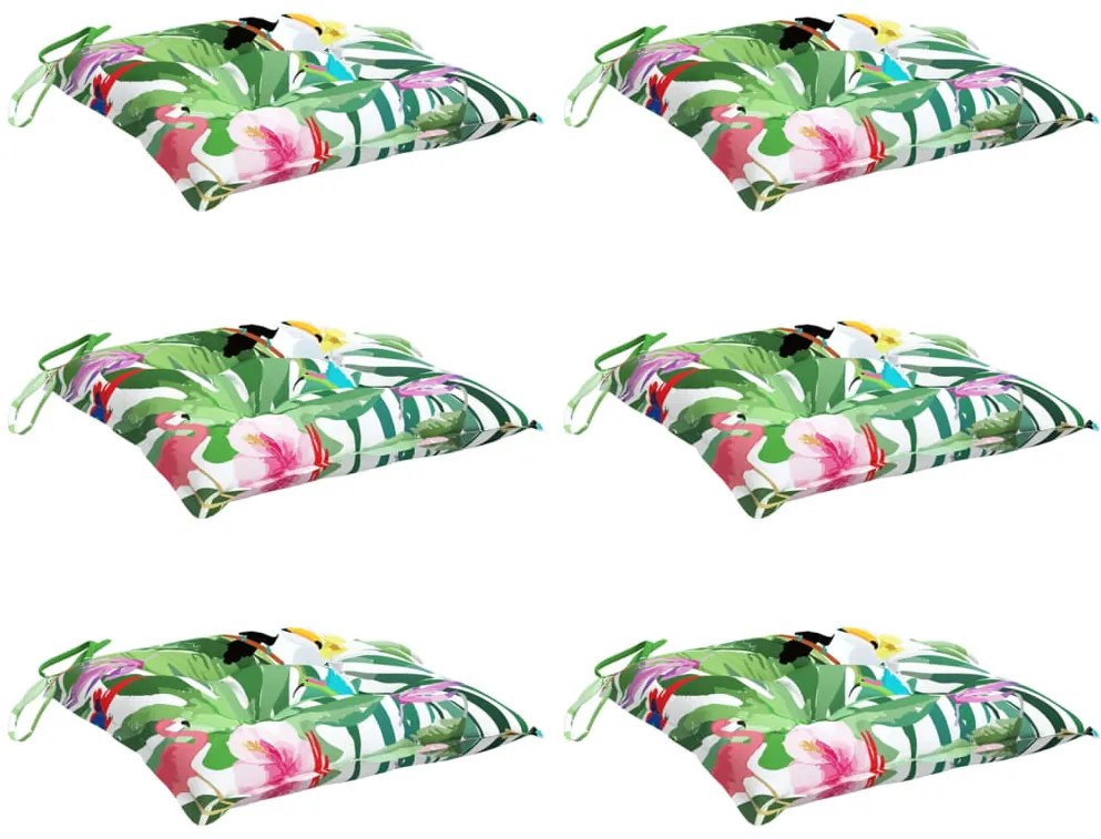 vidaXL Μαξιλάρια Καρέκλας 6 τεμ. Πολύχρωμα 40 x 40 x 7 εκ. Υφασμάτινα