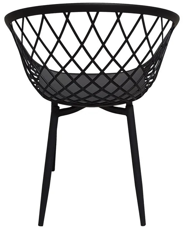 Καρέκλα Ezra μαύρο pp-πόδι μαύρο μέταλλο 62x42x82εκ 63x55x83 εκ.