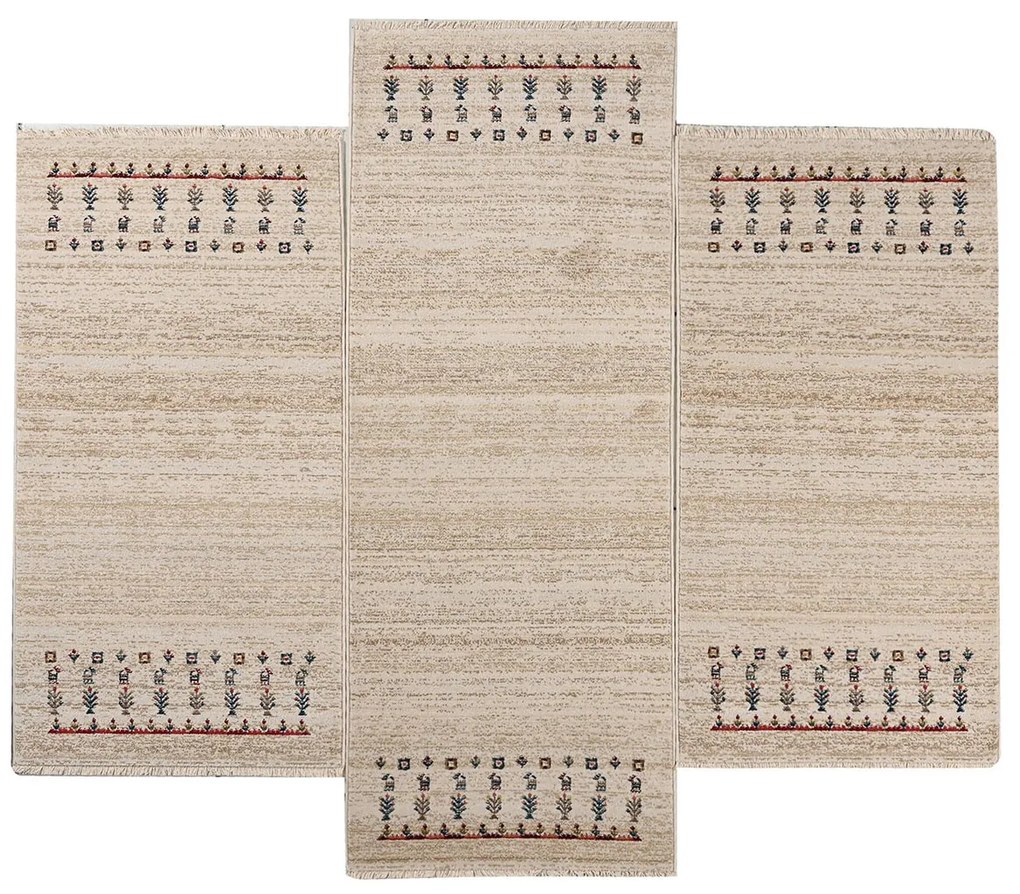 Χαλιά Κρεβατοκάμαρας (Σετ 3τμχ) Polcarpet Kazak Oriental 692 Bone Beige
