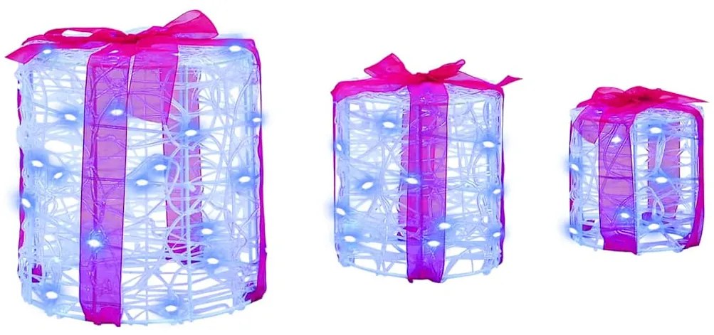 vidaXL Διακόσμηση Κουτιού Δώρου 3 pcs Μπλε 20 x 20 x 21 εκ Ακρυλικό