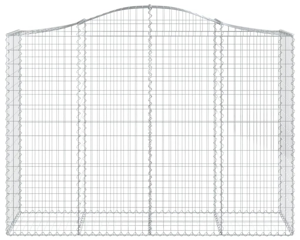 Συρματοκιβώτια Τοξωτά 14 τεμ. 200x50x140/160 εκ. Γαλβαν. Ατσάλι - Ασήμι