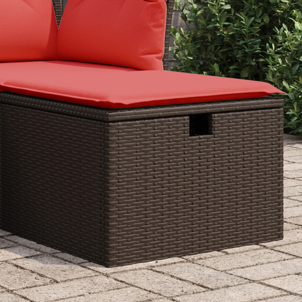 vidaXL Σκαμπό Κήπου με Μαξιλάρι Καφέ 55x55x37 εκ. Πολυρότζα