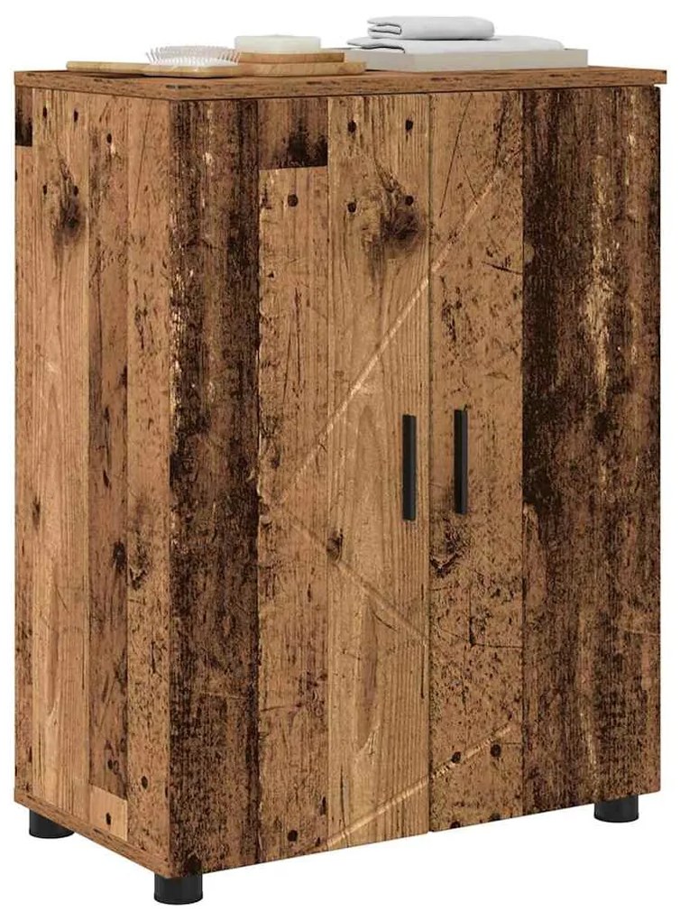 vidaXL Ντουλάπι Μπάνιου με αποθήκευση Παλιό Ξύλο 60 x 35 x 80 εκ